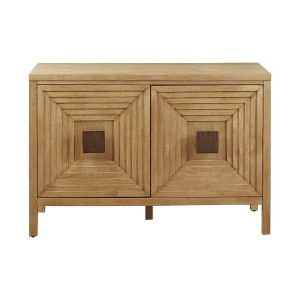 Madison Park Devin 2 Door Accent Cabinet with Adjustable Shelves Natural: Contemporary Style, Wood Frame, Storage Organizer - 1 of 4