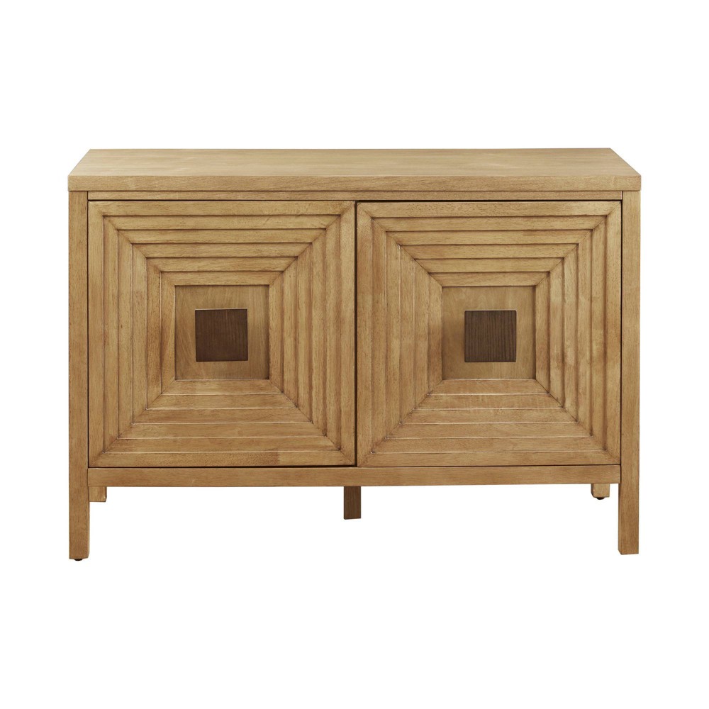 Madison Park Devin 2 Door Accent Cabinet with Adjustable Shelves Natural: Contemporary Style, Wood Frame, Storage Organizer