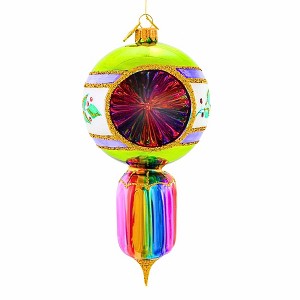 Huras Family 7.0 Inch Jolly Holly Joy Merry & Bright Fluted Reflector Drop Tree Ornaments - 1 of 4