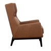 Treasure Trove Accents Accent Chair Buckman Brown/Glossy Black: Leather Upholstery, Rubberwood Frame, No Assembly Required - 3 of 4