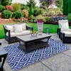 Northlight 4' x 6' Blue and White Geometric Rectangular Outdoor Area Rug - 2 of 4