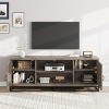 Farmhouse TV Stand for 75" TVs - Sturdy Metal Legs & 2 Open Shelves, Wood Media Console for Living Room - 2 of 4