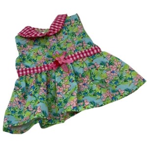 Doll Clothes Superstore Flower And Check Dress Fits 14 Inch Baby Alive And Little Baby Dolls - 1 of 4