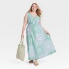 Women's Tie-Front Maxi A-Line Dress - Universal Thread™ Blue Paisley - 3 of 3