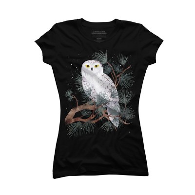 Junior's Design By Humans Snowy By littleclyde T-Shirt