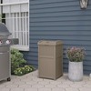 Suncast Wicker Resin Outdoor Hideaway Trash Can with Latching Lid for Use in Backyard, Deck, or Patio, Dark Taupe - 2 of 4