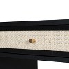 NicBex 39" Vanity Desk with Mirror and Lights,Boho Makeup Vanity Set with Charging Plug&USB Port,Dressing Table with Rattan Drawer&Stool - 4 of 4