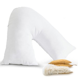 Cheer Collection V-Shaped Kapok Fiber Body Pillow With Removable Washable Cover - 1 of 4