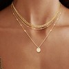 QingMoon Layered Gold Necklaces, Cuban Link, Snake Chain and Coin Pendant Necklace Trendy Jewelry Gifts for Women - 4 of 4