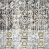 8x10 Vintage Distressed Washable Area Rug, Non-Slip, Non-Shedding, Stain-Resistant, Ultra-Thin Foldable Floral Print Floor Cover, Grey Brown - 3 of 4