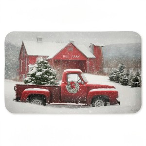 Stupell Industries Christmas Tree Farm & Truck Printed Anti-Fatigue Floor Mat, design by Lori Deiter, 30"x18" - 1 of 4
