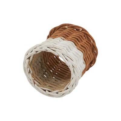 Saro Lifestyle Earthy Tones Rattan Napkin Ring (Set of 4), Brown