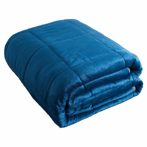 48" x 72" 15lbs Faux Mink Plush Weighted Blanket Navy - Dream Theory - image 1 of 4