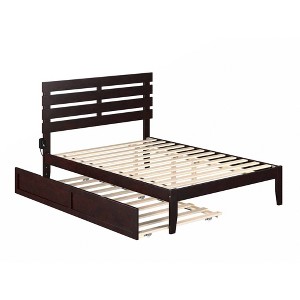 Full Oxford Bed with Twin Trundle Espresso - AFI: Solid Hardwood, No Box Spring Required - 1 of 4
