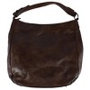 Alyssa Women's Synthetic Leather Adjustable Slouch Shoulder Handbag, Brown - 3 of 4