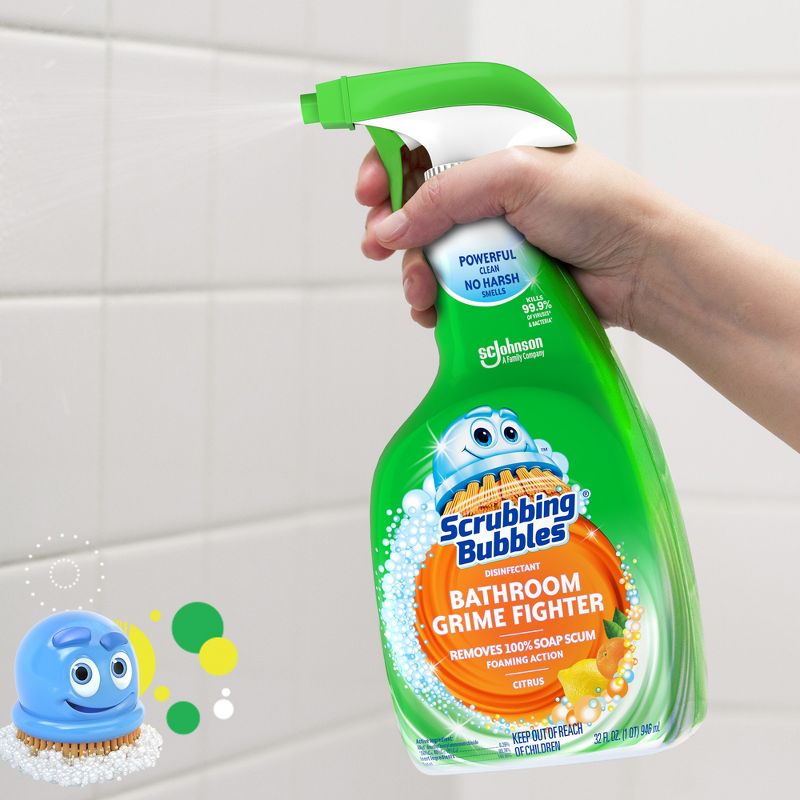 Scrubbing Bubbles Citrus Scent Bathroom Grime Fighter Bathroom Cleaner Spray - 32oz, 3 of 16