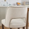 Lyngins Elegant Wooden Dining Chairs (Set of 2), Kitchen Chair with Hollow-Out Back, Modern Fabric Upholstered Armless Chair for Living Room - 4 of 4