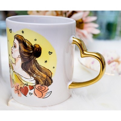 Disney Beauty and the Beast Ceramic Mug Set with Heart Handles