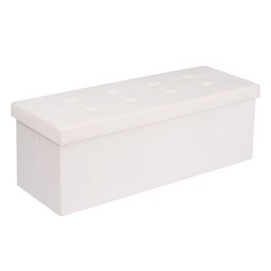 LUSIMO 43" Folding Velvet Storage Ottoman Bench Toy Chest Footstool Hold up to 660 lb For Bedroom Living Room - 1 of 4