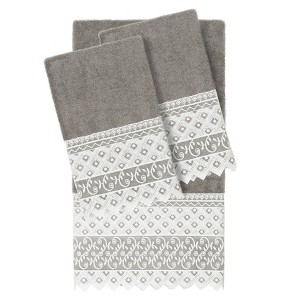 Linum Home Textiles 100% Turkish Cotton AIDEN Embellished Towel Set - 1 of 2