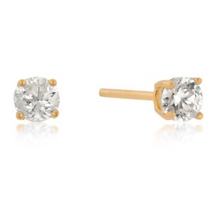 Slickblue Classic Sterling Silver Stud Earrings, 0.5-3 Ct. CZ, Gold/Silver, Round Cut, 4mm-7mm, Butterfly Back - 1 of 3