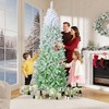 Gradient Snow Flocked Pencil Christmas Tree, Slim Artificial Holiday Decor with Sturdy Metal Stand, Flame-Retardant PVC, for Home, Party - 2 of 4