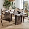 PexFix 79" x 33.5" Farmhouse Kitchen Dining Room Table Furniture Square Walnut Kitchen Table with Rattan Woven Legs for Kitchen Bar Living Room - 2 of 4