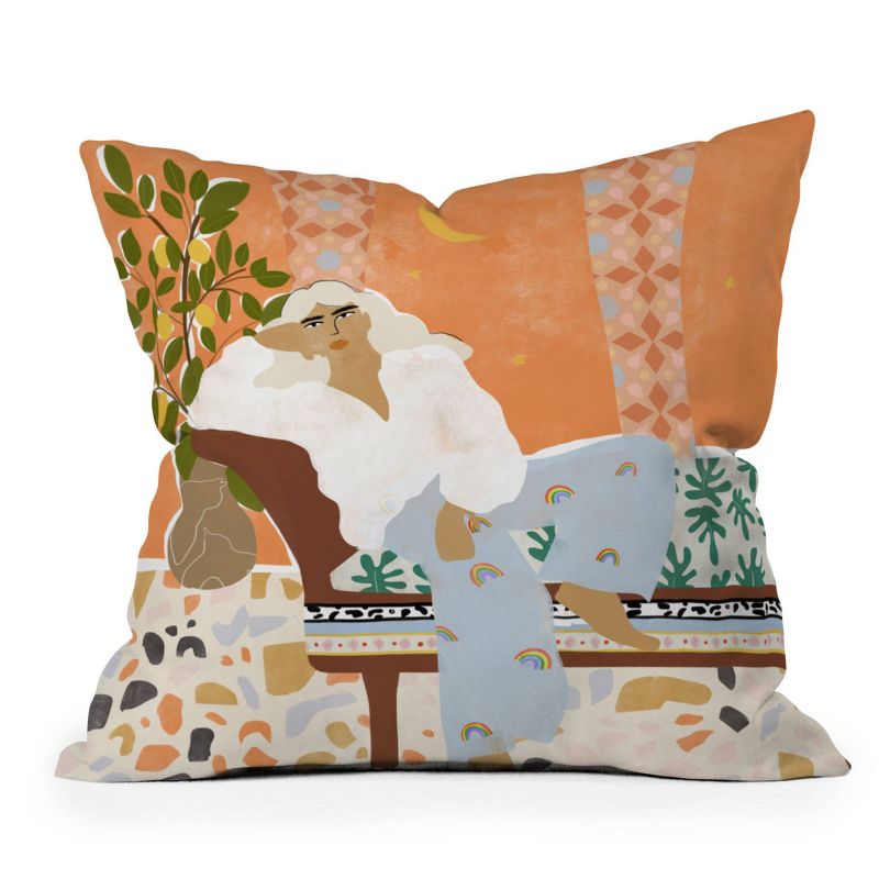 Alja Horvat There Is Always Sunshine Outdoor Throw Pillow Orange - Deny Designs, 1 of 5