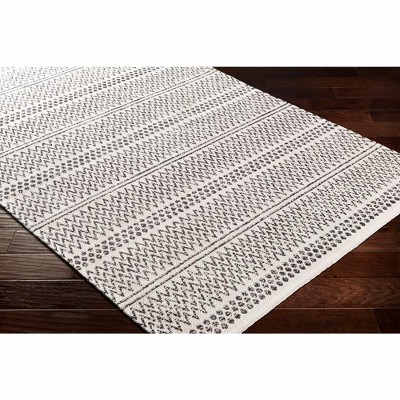 Aarau Cream and Black Hand-Knotted Wool Area Rug