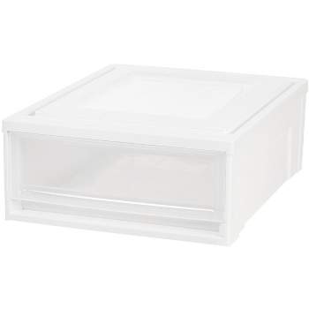 CRUGLA 7 Clear Desktop Plastic Drawer Units Mini Organizer Box, Storage Container ,White (5X7X13inches)