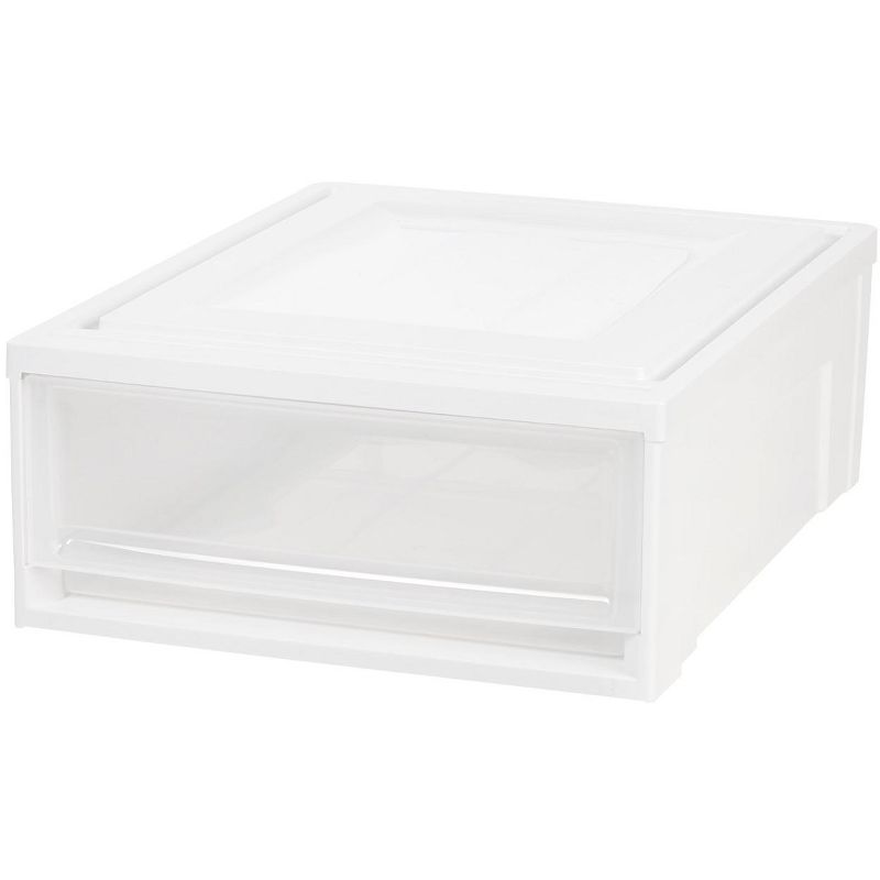 Plastic Clear Stackable Modular Shallow Storage Drawers Chest Box, 1 of 8