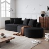 112" Curved Chenille Sectional Sofa,Oversized 4-Seater Cloud Couch with Deep Wide Seat & 4 Pillows for Living Room-Baofuwish - 2 of 4