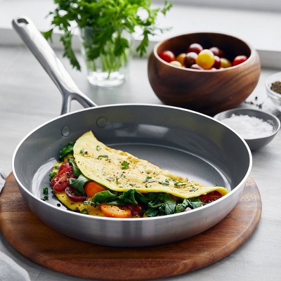 GreenPan GP5 Stainless Steel Ceramic Nonstick 2-Piece Frypan Set, 10" and 12"