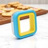 Unique Bargains Sandwich Square Cookie Cutter Hand Washable Stainless Steel Plastic Blue Yellow 4.2"x4.2"1.6" 1Pcs - 2 of 4