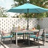 9' Round Solar Outdoor Patio Market Umbrella Turquoise - Threshold™ - 2 of 4