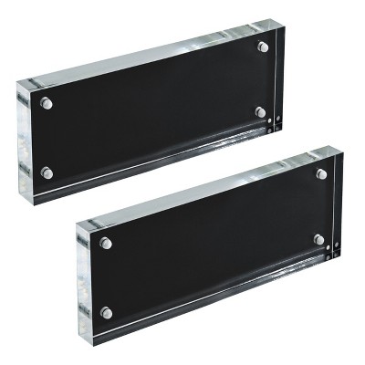 White Polished Acrylic Magnetic Tabletop Frame 3" x 8"