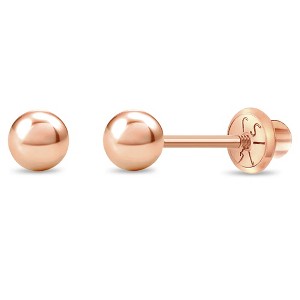 Girls' Classic Ball Screw Back 14k Rose Gold Earrings - In Season Jewelry - 1 of 4