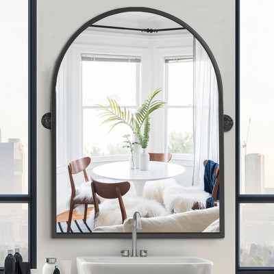 Bow Large Decorative Mirrors For Living Room,65 x 22 Black Aluminum Alloy  Frame Full Length Mirror Floor Mirror Hanging Standing-The Pop Home