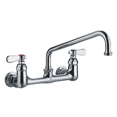 ALFI Heavy Duty Wall Mount Utility Faucet with an Extended Swivel Spout and Lever Handles