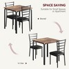 Dining Table for 2, Square kitchen Dinner Table Sets with 2 Upholstered Chairs, Space Saving Wood Modern Dinner Table , Dining Room Furniture - 3 of 4