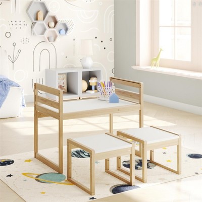Whisen Kids Table & 2-Chair Set, Adjustable Height, Montessori-Style, Easy Assembly & Versatile for Play & Learning
