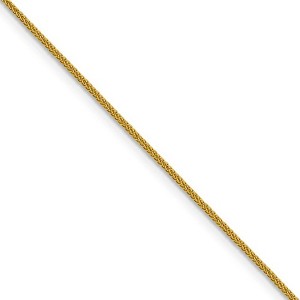 Black Bow Jewelry 0.8mm 14k Yellow Gold Diamond Cut Square Wheat Chain Necklace - 1 of 4