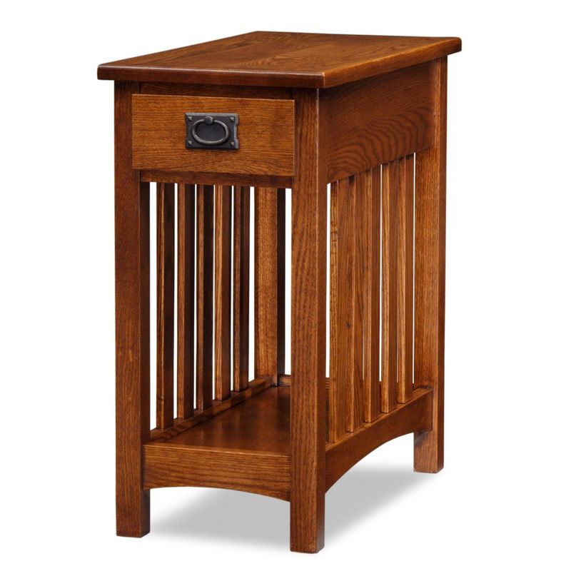 Mission End Table with Shelf - Medium Oak - Leick Home, 1 of 12