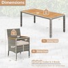Costway 9 PCS Patio Dining Set for 8 Table and PE Rattan Chairs with 2" Umbrella Hole Navy/White - 3 of 4