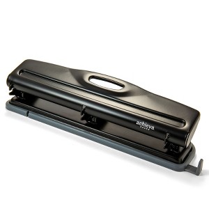 Achieva® Economy 3 Hole Punch, 12 Sheet Capacity, Black - 1 of 3