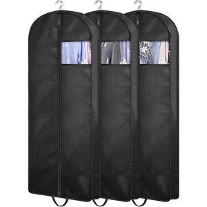 3 Pack Gusseted Hanging Garment Bags, Suit Covers with Handles for Closet Storage & Travel - 1 of 4