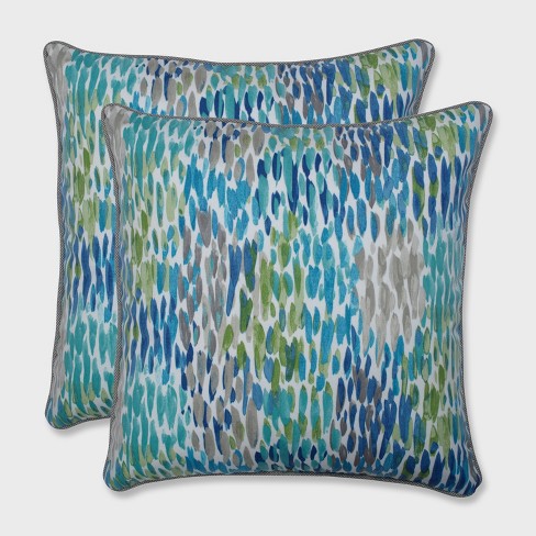 2pk 18 5 Make It Rain Outdoor Throw Pillow Cerulean Blue Pillow