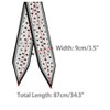INSPIRE CHIC Women's Polka Dots Stripes Skinny Long Satin Ribbon Neck Scarves 1Pc - 3 of 4