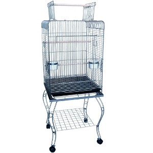 YML 20-Inch Open Top Parrot Cage with Stand Antique Silver - 1 of 1