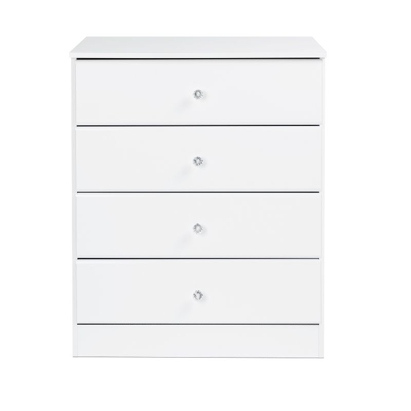 Astrid 4 Drawer Dresser with Crystal Knobs White - Prepac, 4 of 11